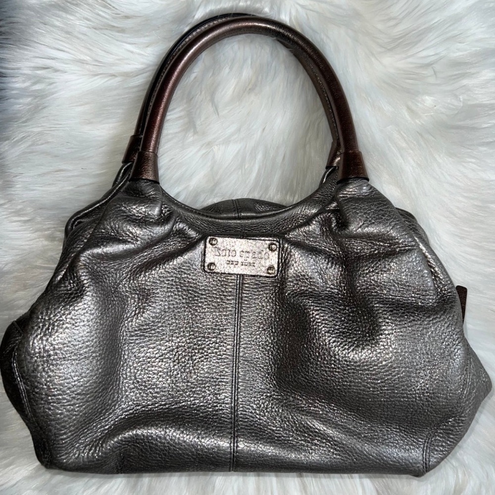 EUC Kate Spade Metallic Gray Shoulder bag Handbag